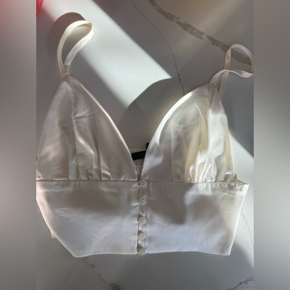 Forever 21 Tops - White Satin Crop Top Cami XS